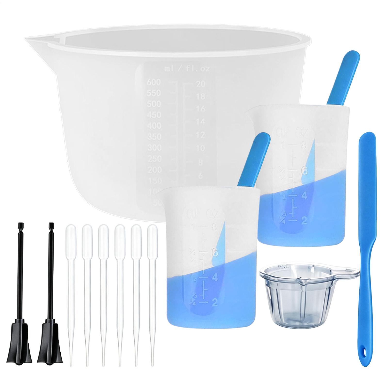 Resin Mixing Cups Silicone Reusable Graduated - Kit di strumenti per misurare la
