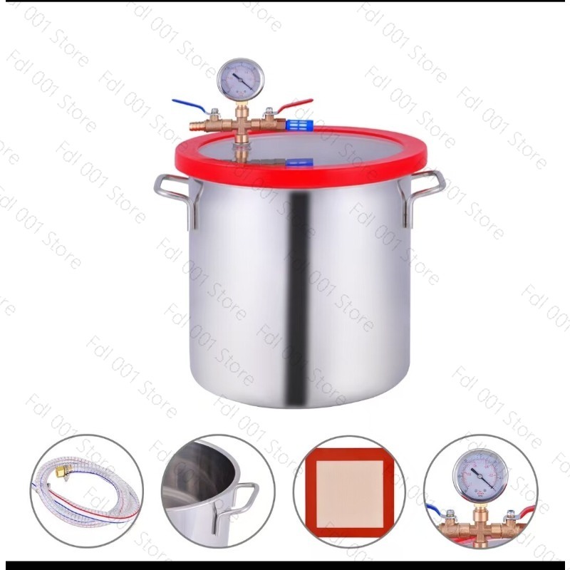 Vacuum Chamber Stainless Steel Acrylic Lid - Camera di degassaggio sottovuoto in acciaio