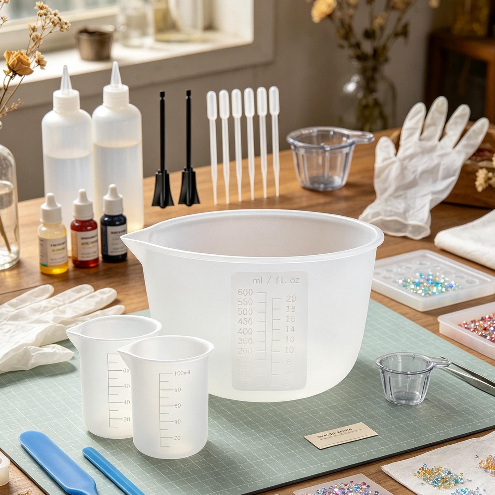 Kit di strumenti per misurare  - Resin Mixing Cups Silicone Reusable Graduated recensione e prezzo