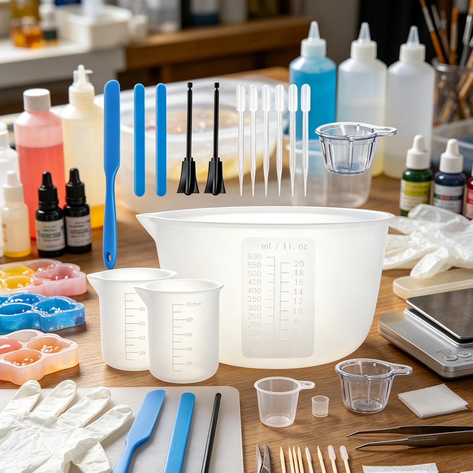 Kit di strumenti per misurare  - Resin Mixing Cups Silicone Reusable Graduated recensione e prezzo