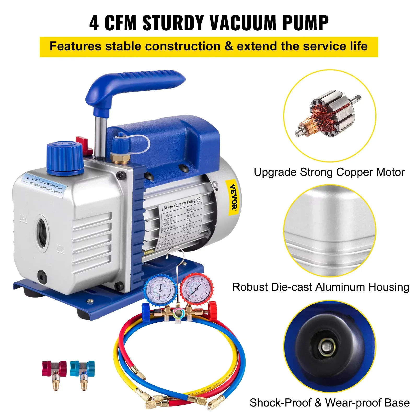Pompa per vuoto rotativa a pal - Rotary Vane Vacuum Pump Hvac 4Cfm 1/3Hp recensione e prezzo