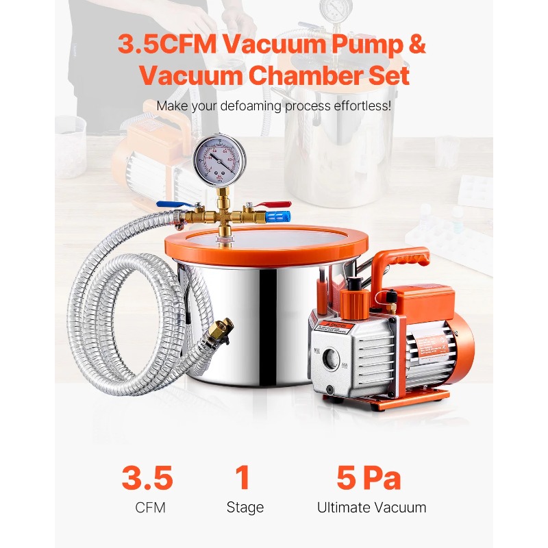 Camera a Vuoto da 1.5 / 3 / 5  - Vacuum Degassing Chamber 3 Gallon Pump recensione e prezzo