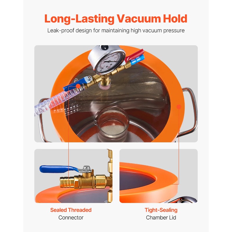 Camera a Vuoto da 1.5 / 3 / 5  - Vacuum Degassing Chamber 3 Gallon Pump recensione e prezzo