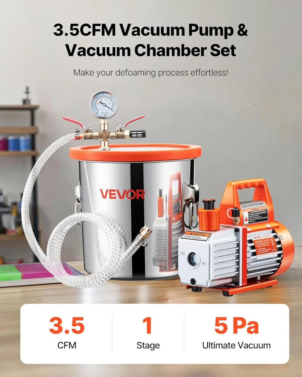 Kit Camera a Vuoto da 3 Gallon - Vacuum Degassing Chamber 3 Gallon Pump recensione e prezzo