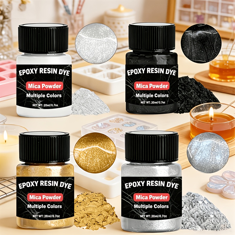 Polvere di Mica in 4 Colori, C - Mica Powder Pigment Metallic Color Epoxy recensione e prezzo